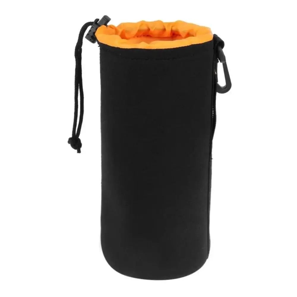 Adaptability Neoprene Camera Lens Pouch Bag Plush Orange Neoprene Lens Bag Cylinder Storage Waterproof Lens Bag Canon