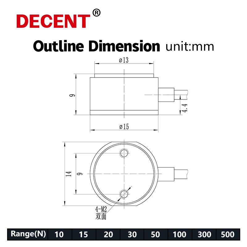 DYZ-100 20 50 100 N High-precision Mini small-size Tension Compression pressure Force sensor miniature Button column load c