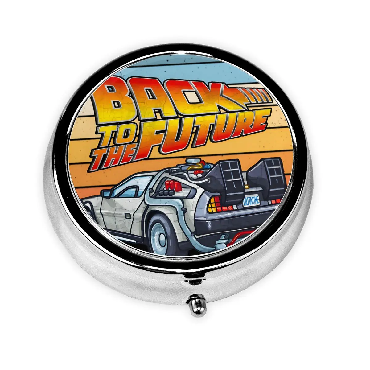 العودة إلى المستقبل حافظة حبوب منع الحمل الصغيرة المحمولة للجيوب الخيال العلمي الكوميدي فيلم الطب حقيبة للتخزين صندوق حبوب منع الحمل للسفر