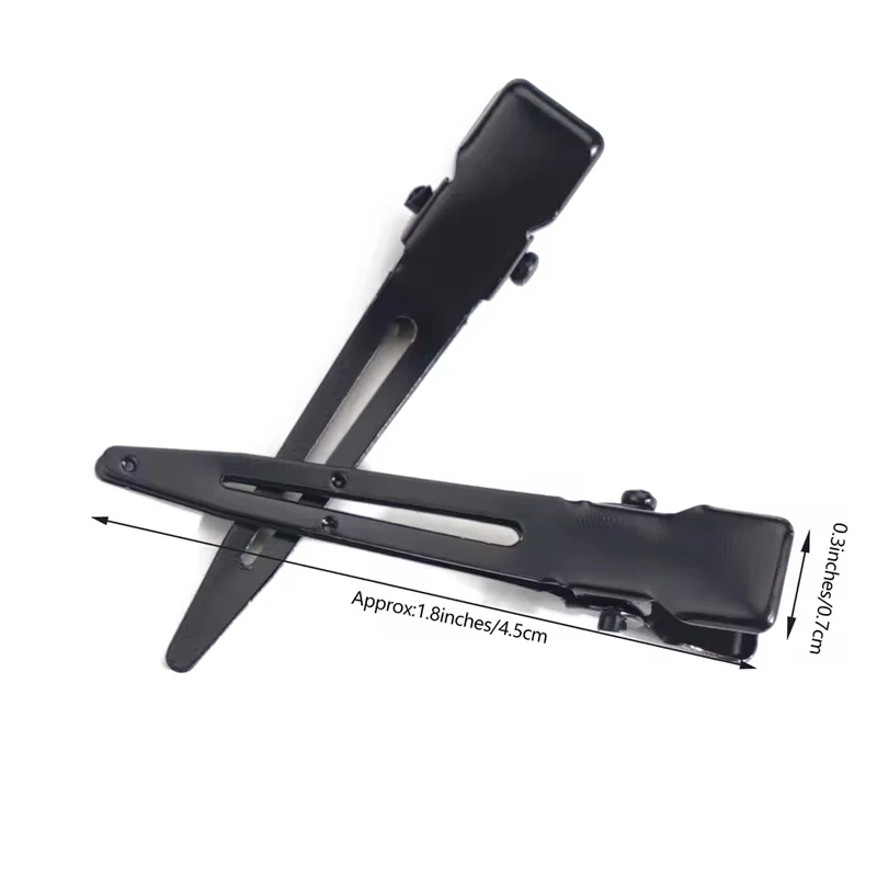 10PCS Schwarz Entenschnabel Haar Clips Rutschfeste Alligator Haar Clips Barber Salon Styling Sterben Haar Zubehör – Detail 4