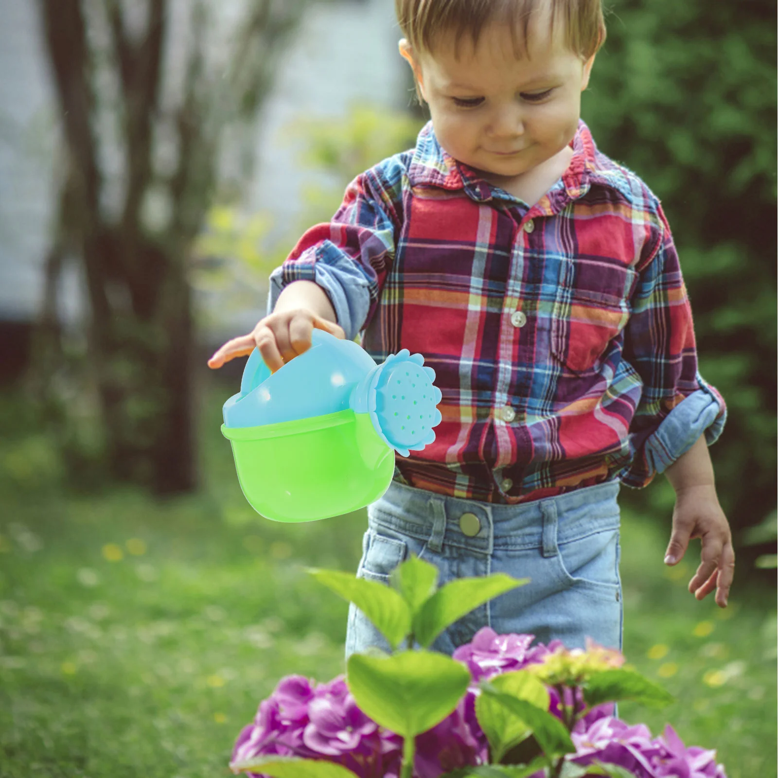 Watering Can Bath Toy para bebê, chaleira externa, Beach Pot Toys, Ferramenta de jardinagem infantil, Festa temática de verão, Banheira de flores, 2 pcs