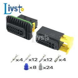 1 Set 16 Pin HDSCS Male Female Plug Waterproof Automotive  Sealed  Connectors 1-1564337-1 1-1564407-1