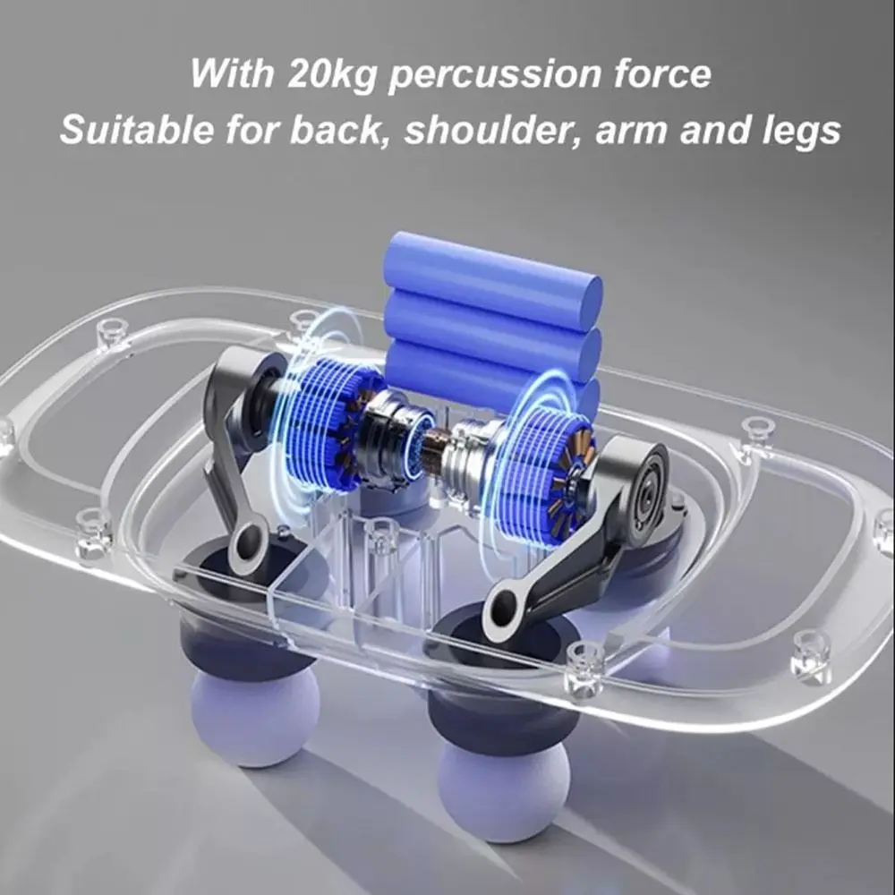 High-Frequency Vibration 4-Head Massager Fast Recovery Ultra-Quiet Operation Deep Tissue Percussion Massager