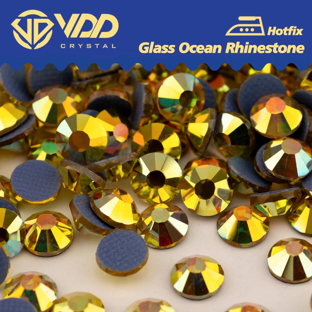 VDD 125 Sun Shine High Quality Hot-Fix Glass Rhinestone Crystal Flatback Glitter Stones DIY Fabric Decoration Wedding Dress