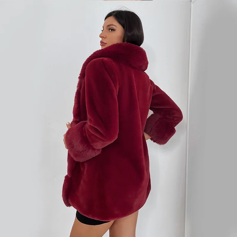 Hot Selling Fur Shawl Europe and The United States Popular Fur Coat Factory Direct Selling Fur Coat Women