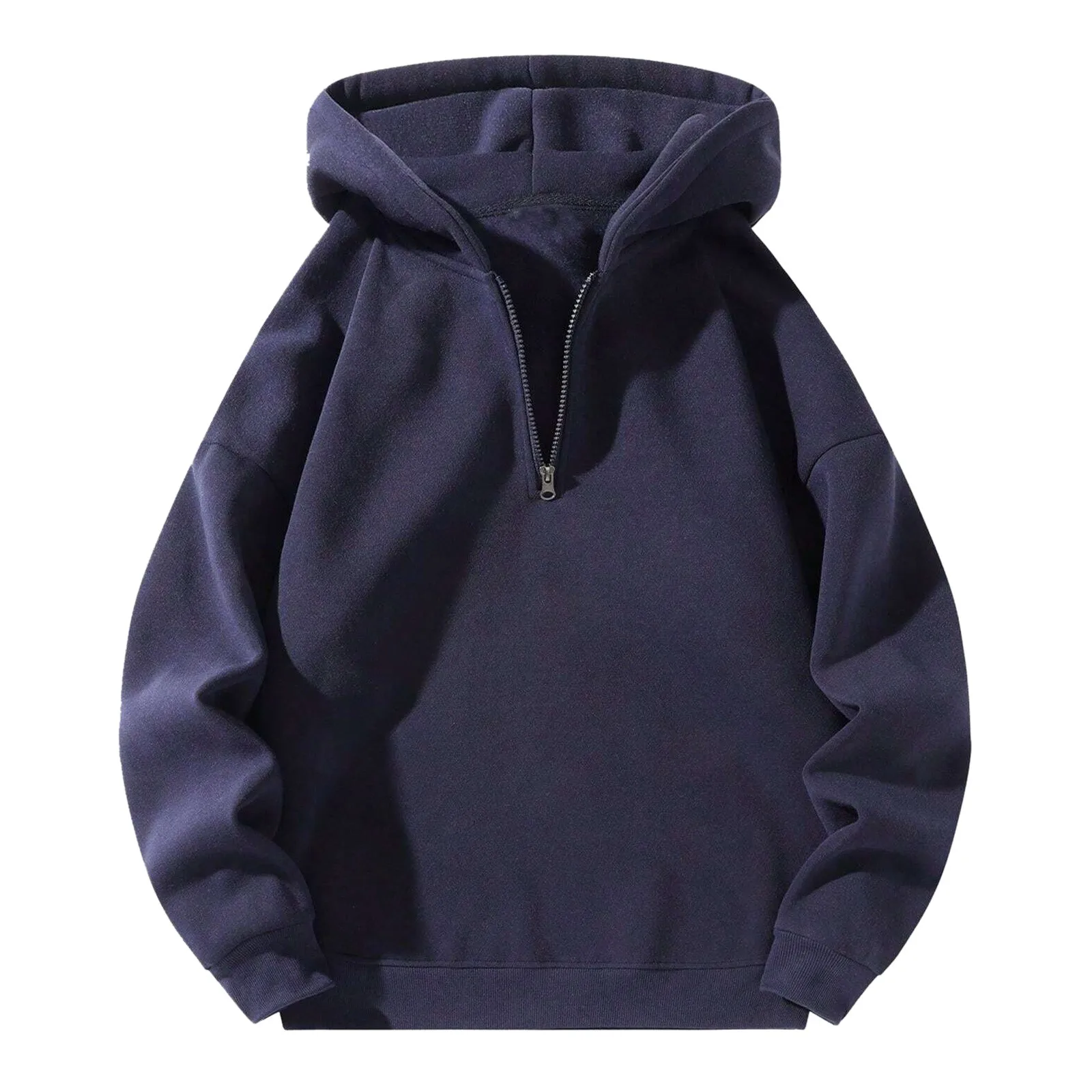 Quarter Zip Men's Y2k Hoodies Autumn And Winter Solid Color American Casual Sweatshirt Long Sleeve Retro Hoodies Men Streetwear