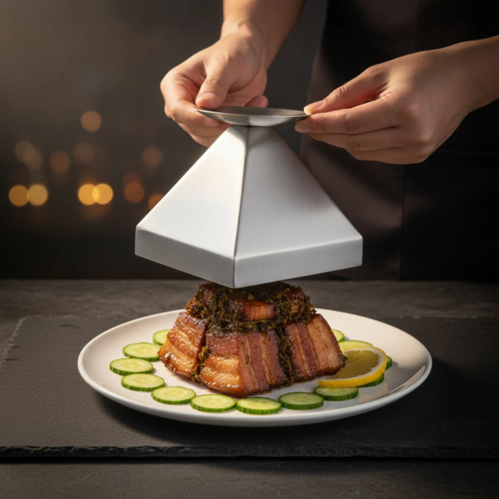 Stainless Steel Pyramid Mold Reusable Pyramid Food Mold Cooking Shaper Easy Release Rust Proof for Chefs, Plating, Catering