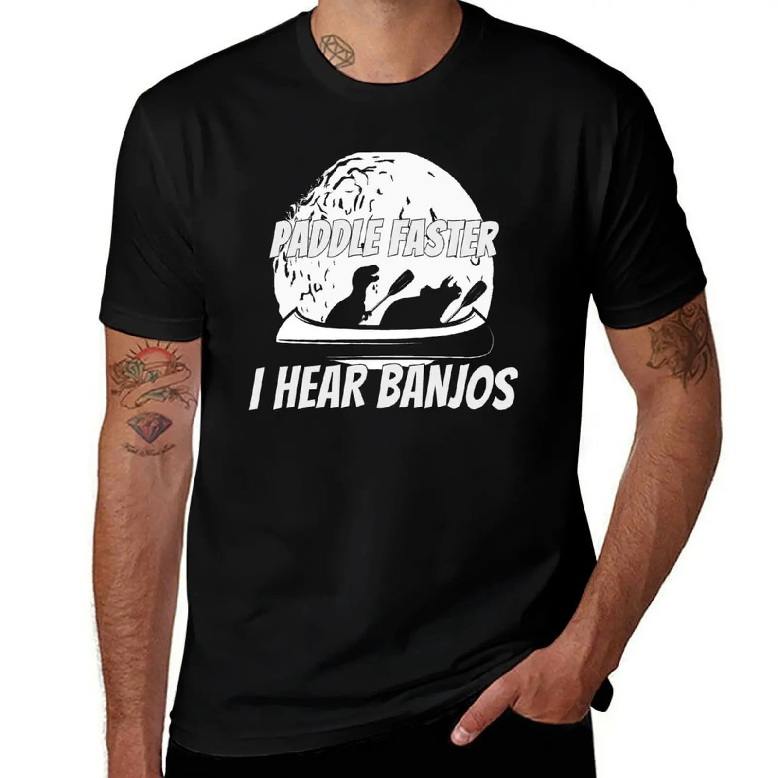 

paddle faster I hear banjos shirt T-Shirt cotton tshirt 100% anime t shirts oversize T-Shirt