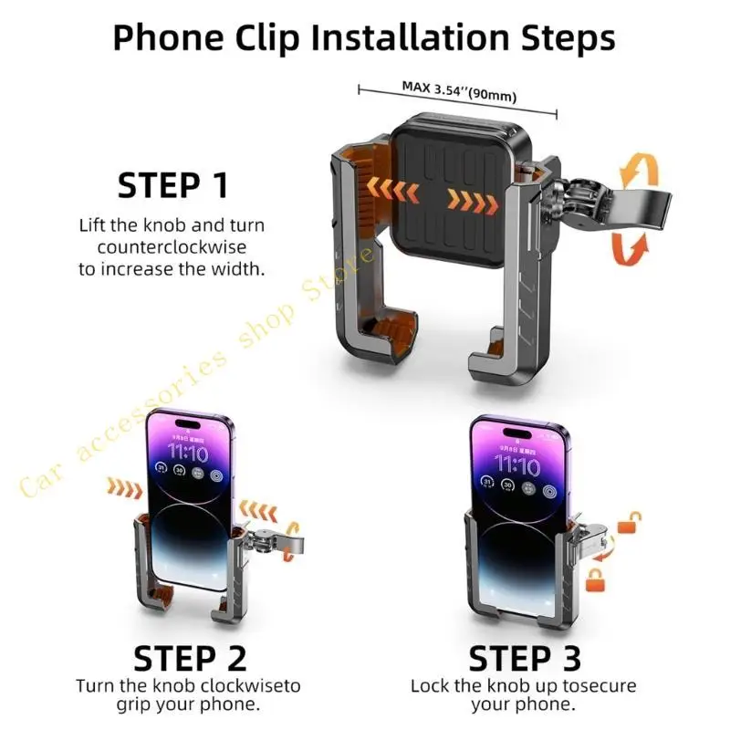 

T21E Motorcycle Phone Mount Quick Releases AntishakeBike Phone Holder for Bicycles Handlebar Phone Mount for Mobile