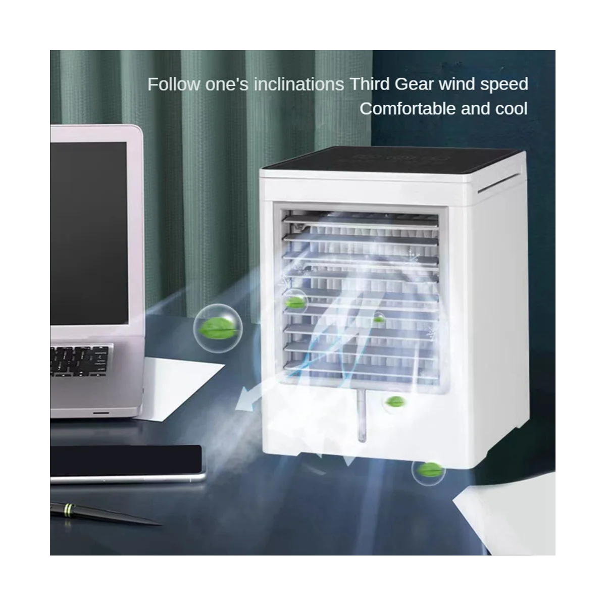 Climatiseur portable par évaporation, mini refroidisseur d'air, USB 62, écran tactile, ventilateur de refroidissement pour le bureau et la maison