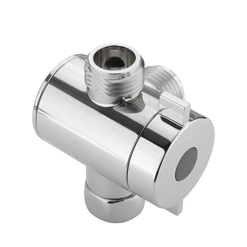 A04G-1/2 Inch 3-Way T-Adapter Diverter Valve Adjustable Shower Head Arm Mounted Diverter Valve Bathroom Hardware Accessory