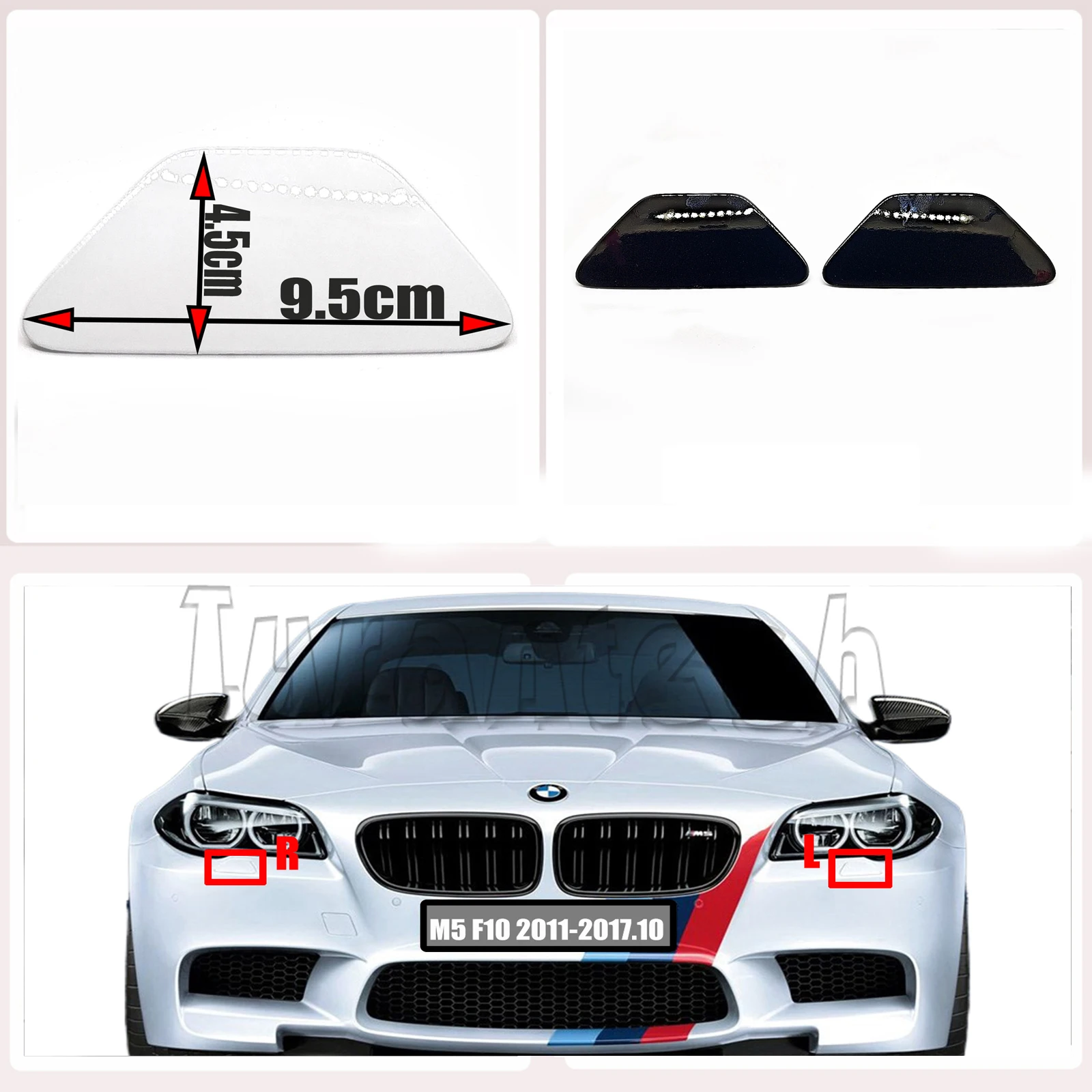 Washer Headlight Cover for 11-17 BMW M series M5 F10 Front Bumper Cap