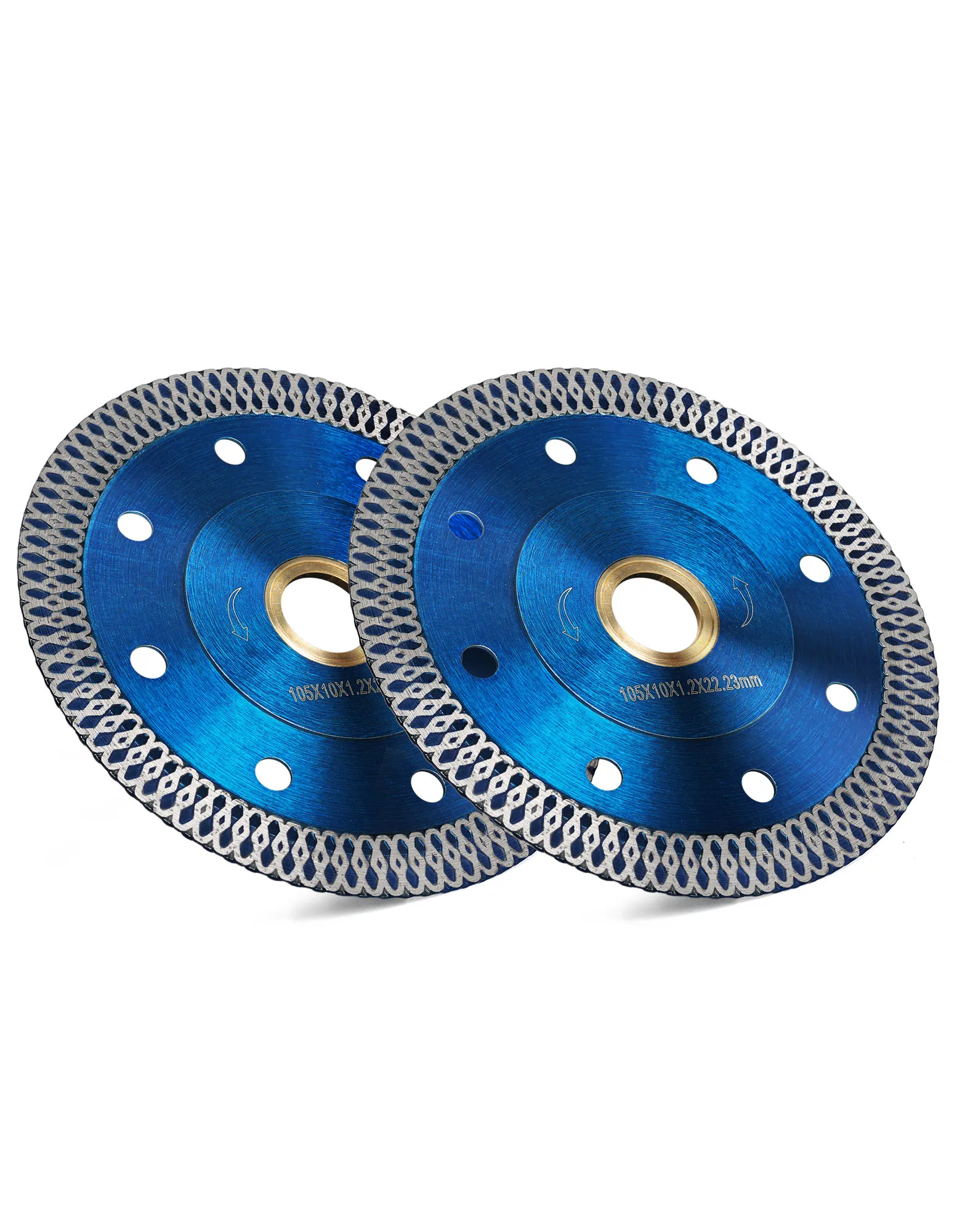 2pc 4 Inch Super Thin Diamond Saw Blades for Tile Saw, X Mesh Rim Tile Blade for Porcelain and Ceramic Tile Wet/Dry Cutting