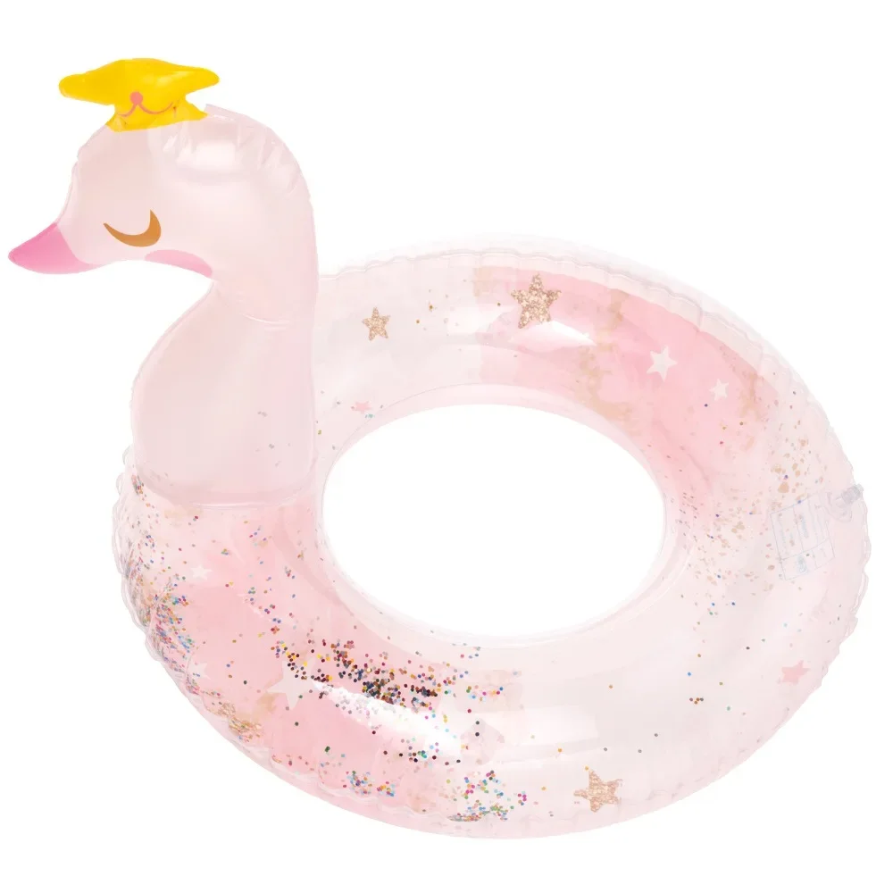 Adults Swan Thickened PVC Lovely Sequined Swimming Ring for Outdoor Water-sport Swimming