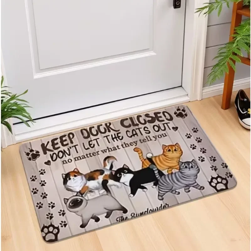 Creative Cat Pattern Rug Pet Style Door Mat Non Slip Door Mat Area Carpet Suitable for Indoor and Outdoor Entrance Decoration
