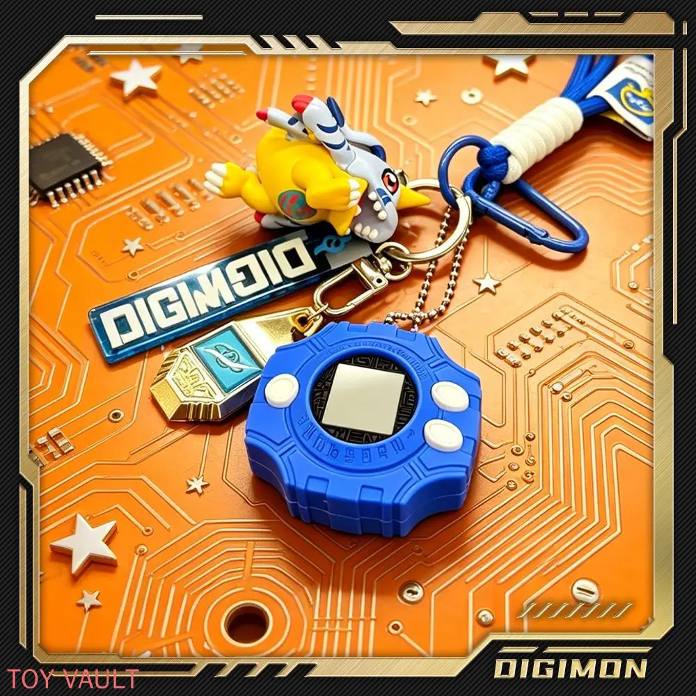 Digimon Car Keychain Pendant Digimon Adventure Sacred Plan Evolution Badge Four Piece Set Anime Peripheral Bag Decoration Gifts