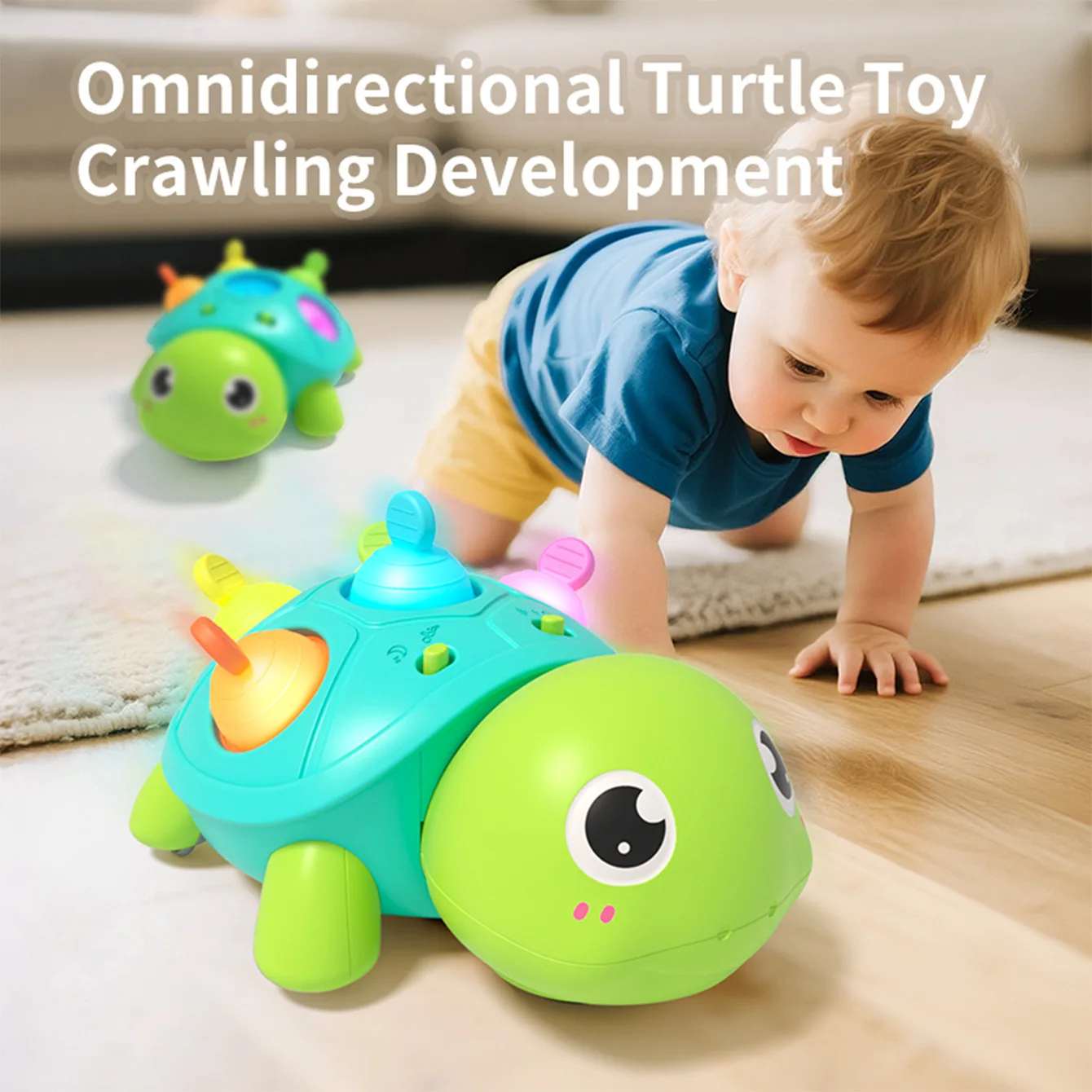 

Baby Puzzle Learning Crawling Toy Turtle Sound Light Music Toy Christmas Gift Kids Electronic Toys