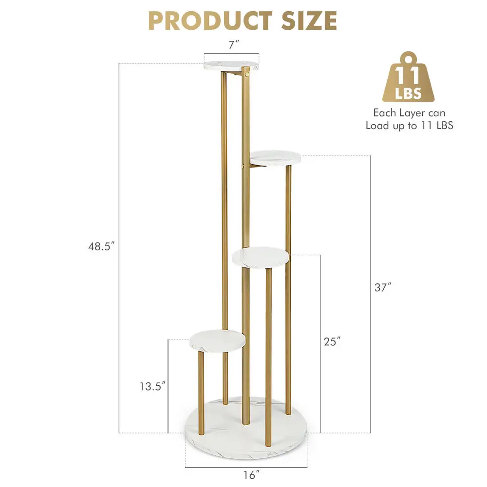 Costway 4-Tier Metal Plant Stand 48.5