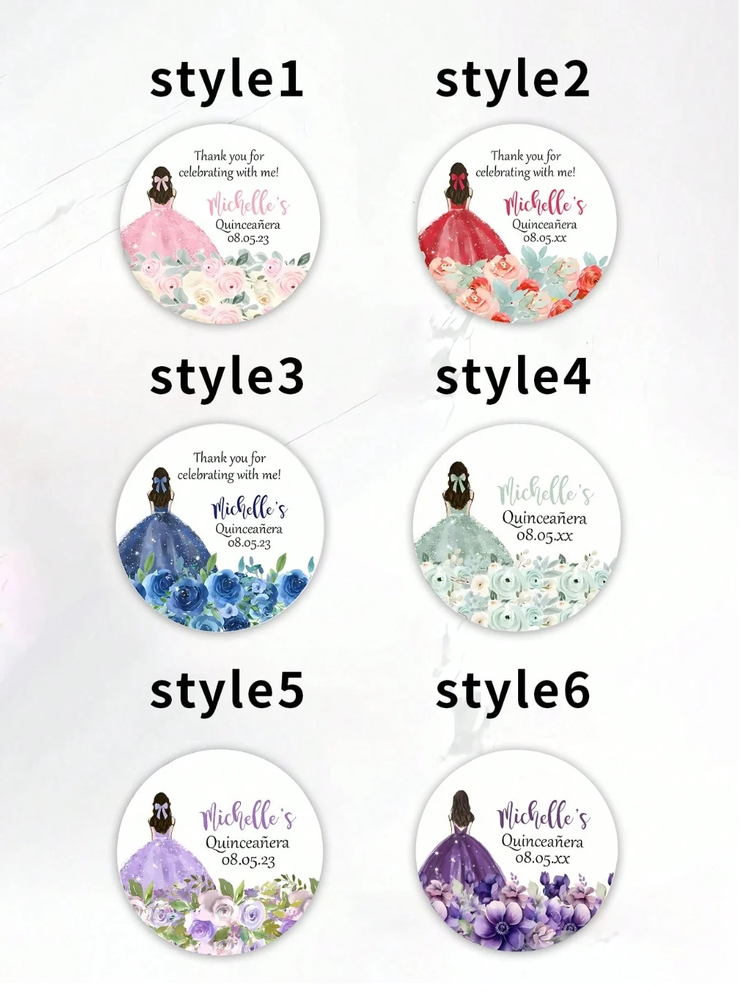 

Подарочные этикетки Quinceanera Mis Quince Sage Green Floral 15-й день рождения для гостей Персонализированные сувениры для вечеринок