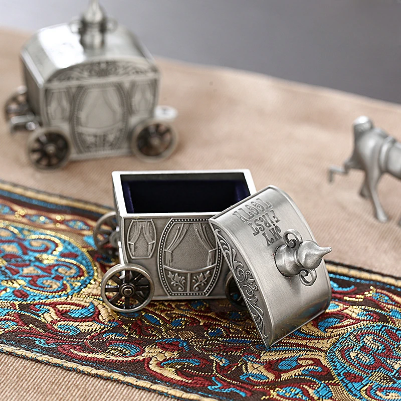 Tooth Metal Box European-style Creative Baby Storage Box Horse-drawn Cart Tooth Box, Deciduous Tooth Box Gift baby tooth box