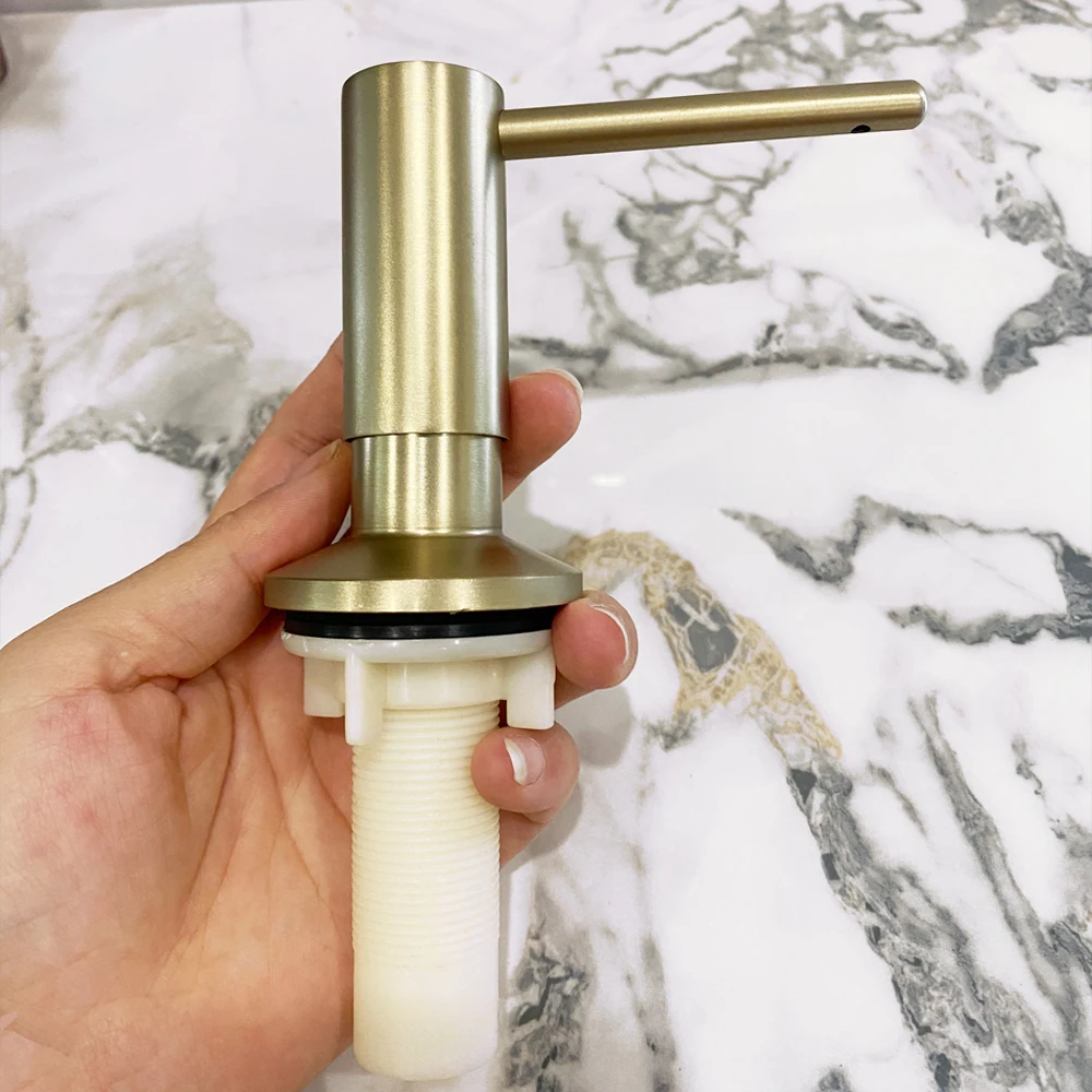 Golden Liquid Soap Dispenser Kitchen Sink Bathroom Lotion Holder Pump Head  Under Deck Counter Dish Wash Detergent Silicone Tube