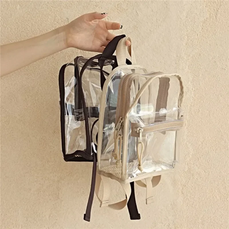 Baby Travel Pvc Jelly Transparent Backpack Summer Beach Bag Mochilas Para Niñas Ins Korean Children\'s Snack Toy Bag