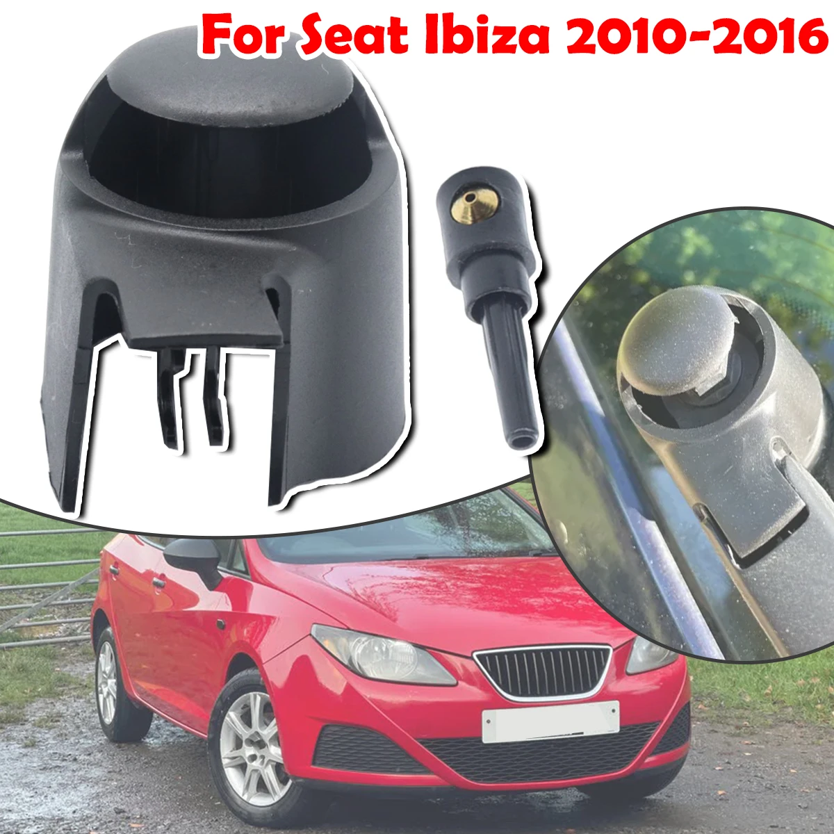 

Car Rear Windshield Window Wiper Arm Rocker Bolt Cover Cap Washer Jet Nozzle Accessories For Seat Ibiza 2010 2011 2012 2013-2016