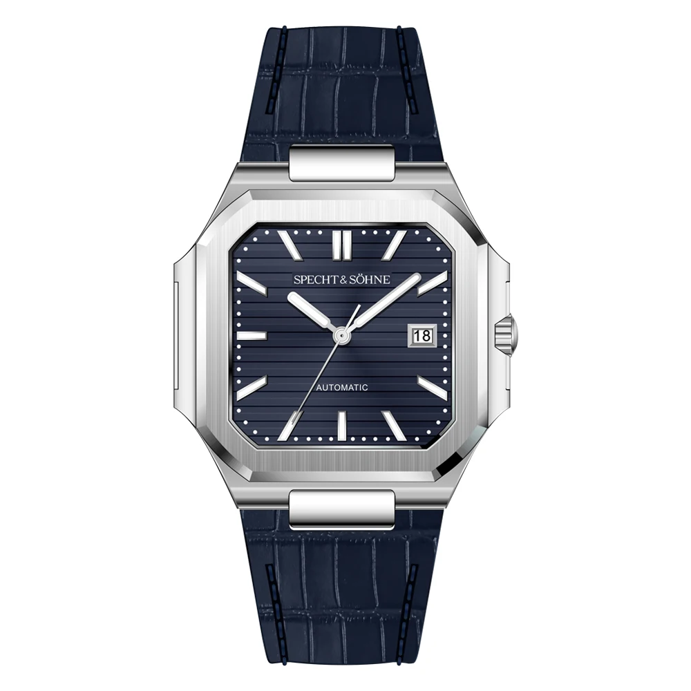 2025 Specht & Söhne 41 MM Vierkant Kubiek 5711 Herenhorloge Mechanische Horloges Roségoud Roestvrij staal Saffierkristal Waterdicht