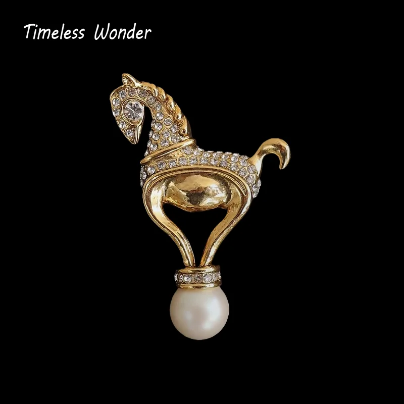 

Timeless Wonder Fancy Zircon Unicorn Brooch Pins for Women Designer Jewelry Runway Top Trendy Rare Gift Classy Vintage 7523