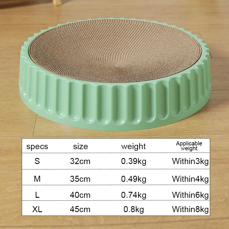 Kimpets Pet Cat Circular High Density Corrugated Paper Cat Scratch Board Sleeping Grinding Grasping Dual Use Cat Scratch Board