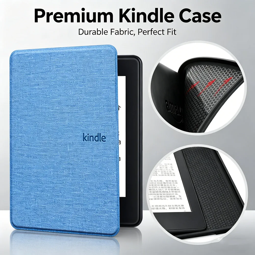 Soft TPU Back Case for All New Kindle 11th 2022 C2V2L3 Kindle Basic 2024 Release 11th RS23CV 6 Inch Ebook Smart Cover