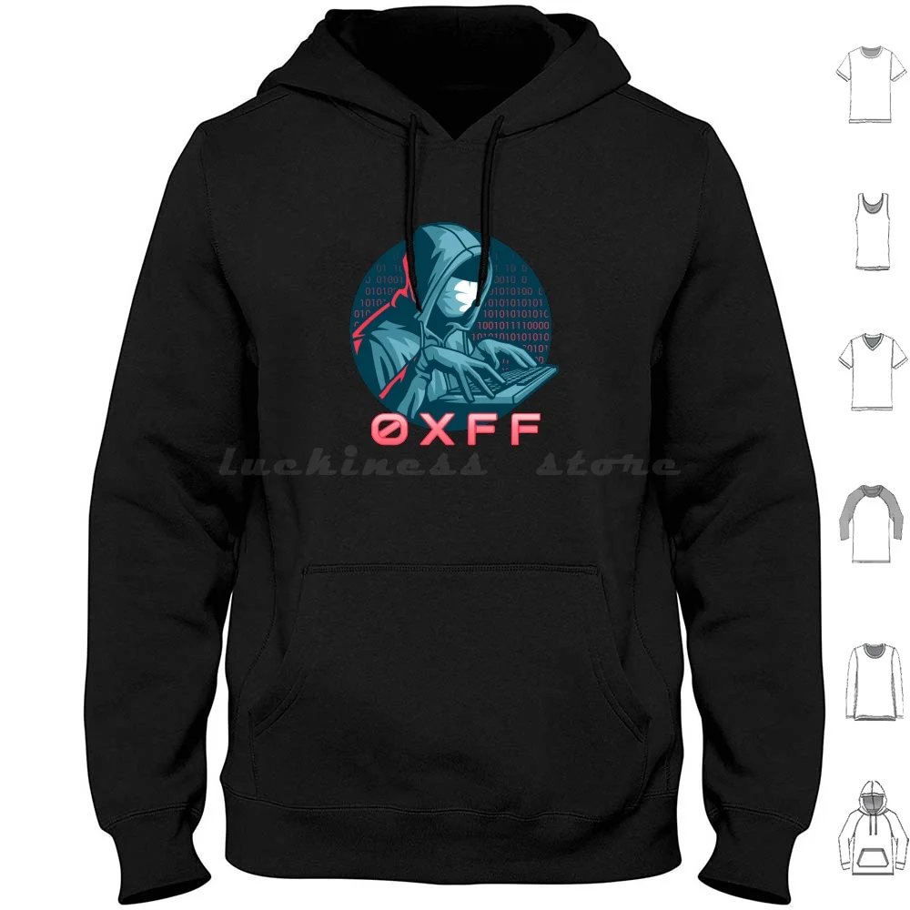 Cyber Security-Hex Hacker 0xff Hoodies Long Sleeve Hexadecimal Hex Hacker Hacker Ethical Hacker Linux Linux Cyber