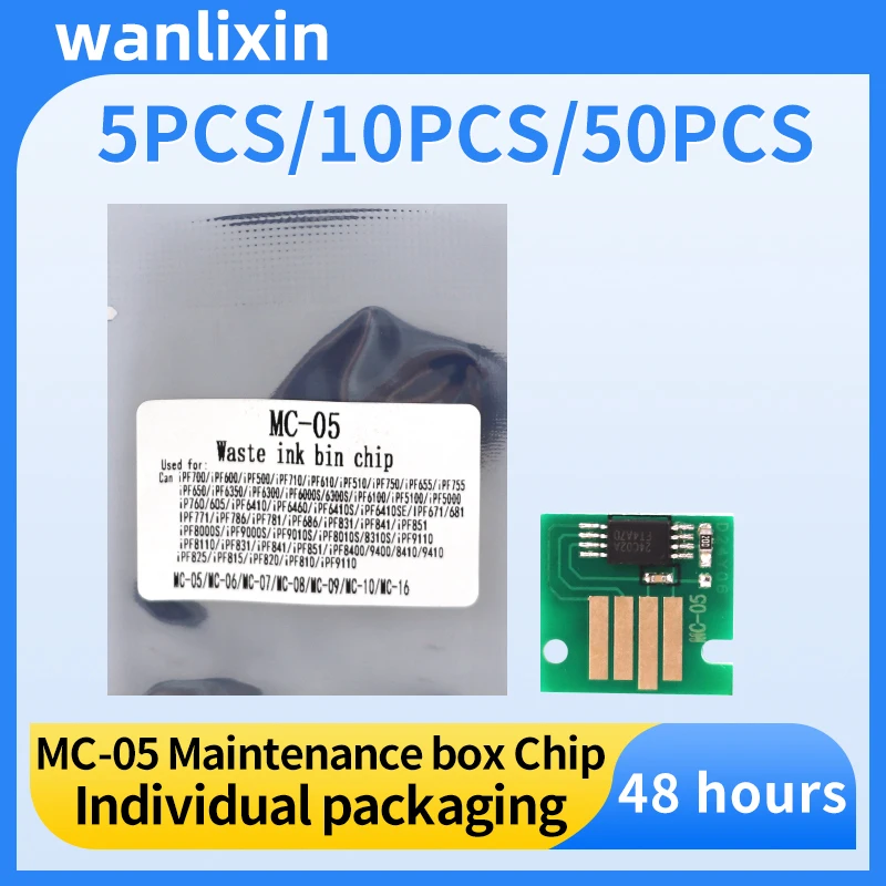 5-50PCS MC-05 MC07 MC08 MC09 MC-10 Maintenance Box Chip for Canon IPF 810/815/820/825/831/841/851/670/680/685/770/780/8000/8100