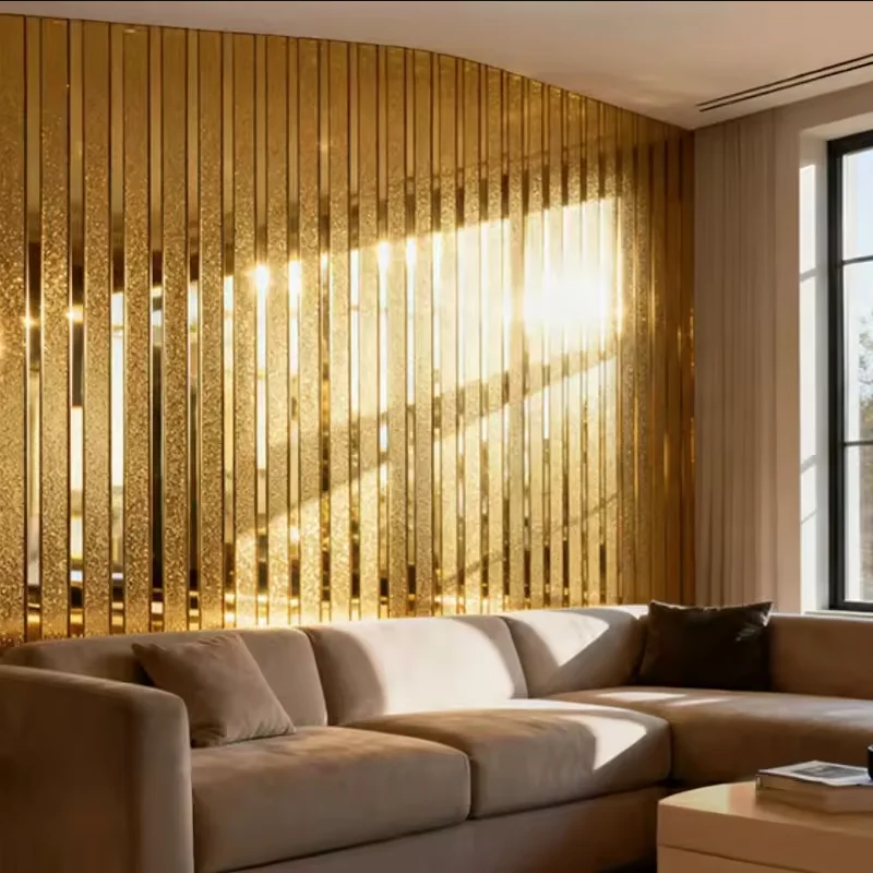 45cm PVC Gold Striped Wallpaper Sticker for DIY Living Room Bedroom TV Background Wall Vinyl Self Adhesive Waterproof Wallpapers