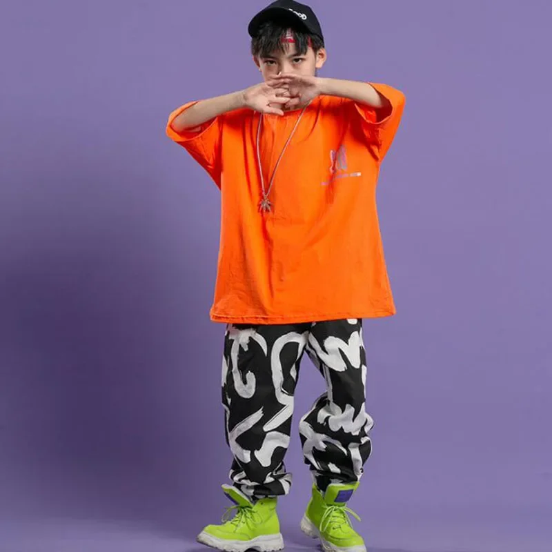 Disfraces de baile de Jazz para niñas, trajes de Hip Hop, camiseta suelta, pantalones Jogger, ropa de baile callejero, traje moderno para niños, ropa de escenario