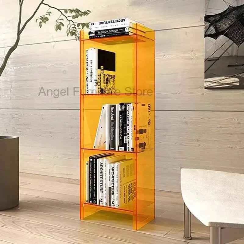 

Designs Arcrylic Open Bookcase Transparent Nordic Minimalist Corner Mobile Bookcase Display Hotel Estante De Libros Furniture