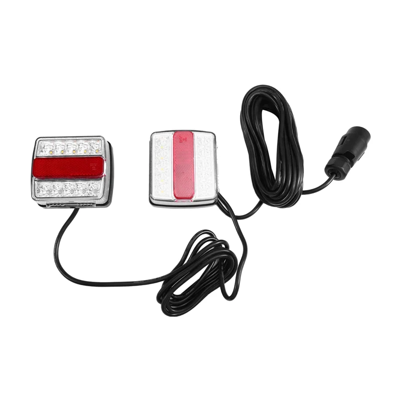 

12 В Универсальный 7-контактный задний комбинированный буксирный задний фонарь, светодиодный стоп-сигнал прицепа, 10 м, кабель, отражатель номерного знака, лампа