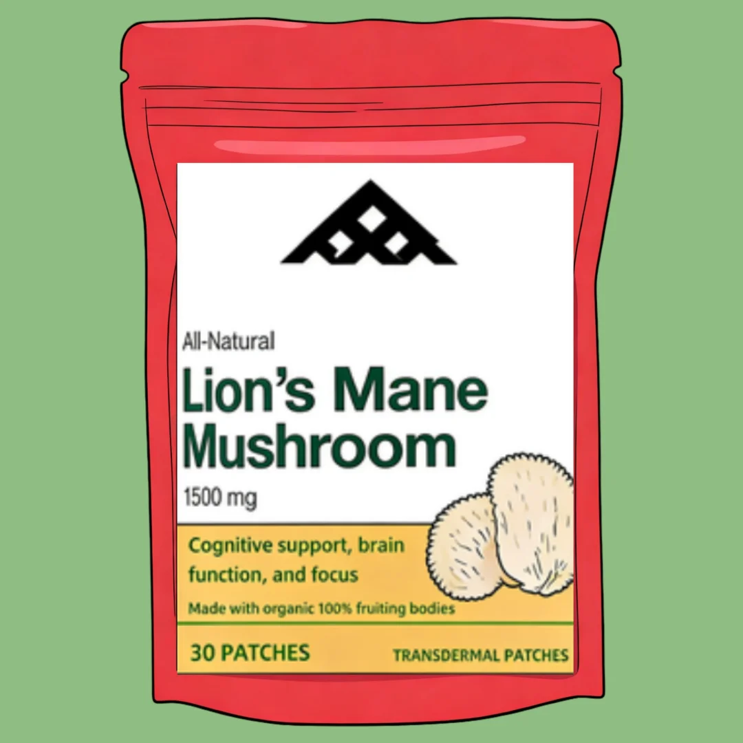 Lions Mane Mushroom Transdermal Patches Rich in Alpha Glucan for Memory, Focus with Immune Support 30 Patches