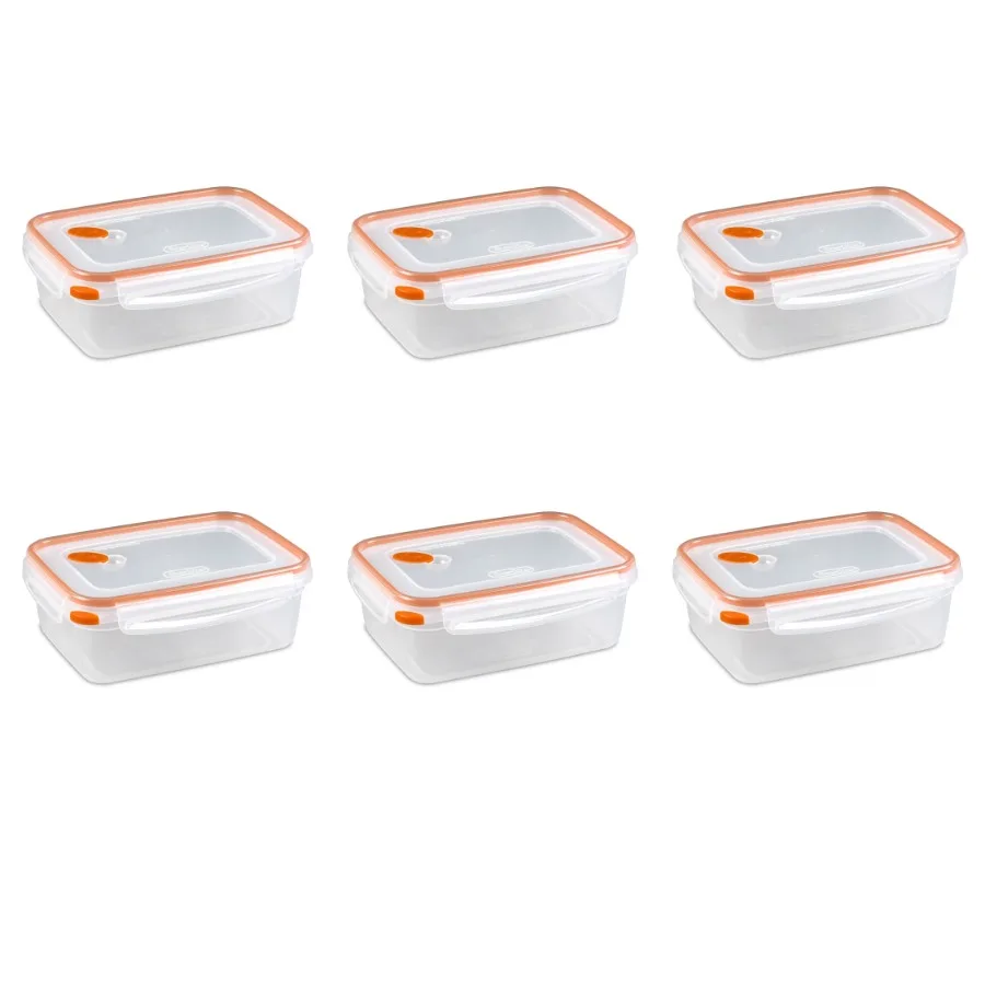

Ultra•Seal™ 8.3 Cup Rectangle, Latching Food Storage Container, Airtight Watertight Seal, Orange, 6 Count