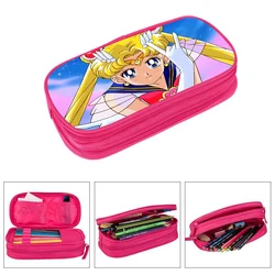 Sailor Moon Cute Pencil Case Kawaii Cartoon Pencil Bag Kids Back to School Supplies Stationery Storage Pouch Students Pen Bag