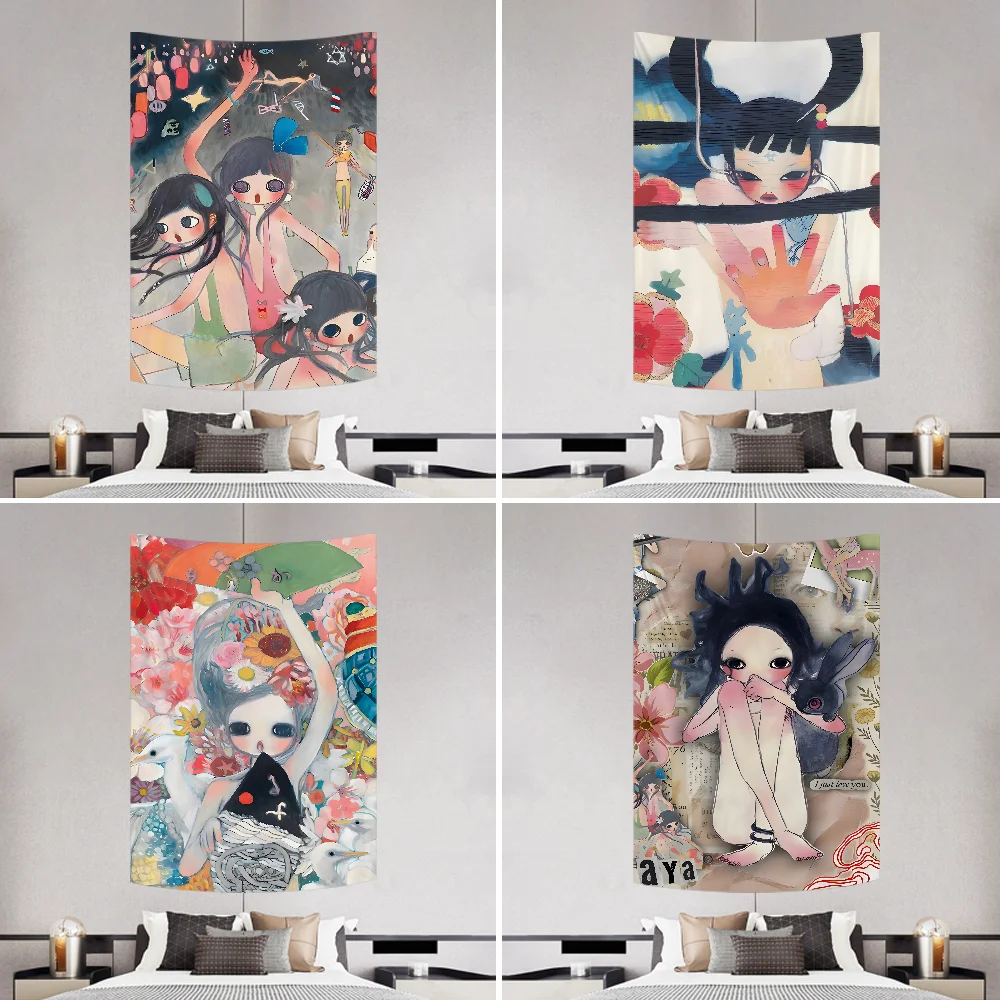 A-Aya T-Takano-ES Tapestry Decoration Party Background Hanging Cloth Bedroom Tapestry Room Decor Aesthetic