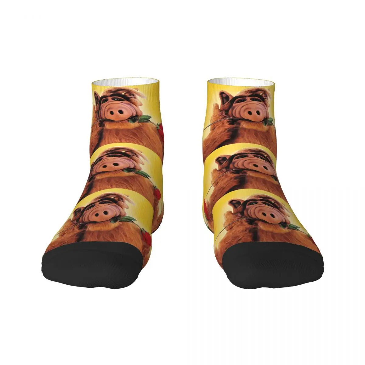 Alf With Flower Men Women Crew Socks Unisex Funny 3D Print Alien Life Form Sci Fi Tv Show Dress Socks