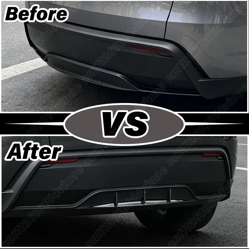 For Tesla Model Y Juniper 2025 Rear Bumper Spoiler Lip Launch Protection Plate Diffuser Rear Lower Valance Apron Guard Auto Part
