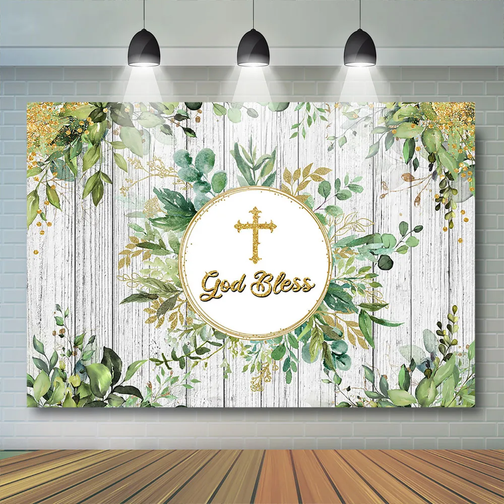 

Mocsicka Baptism Wood Theme Backdrop Newborn Christening Props Baby Shower Background Party Cake Smash 1st Communion Banner