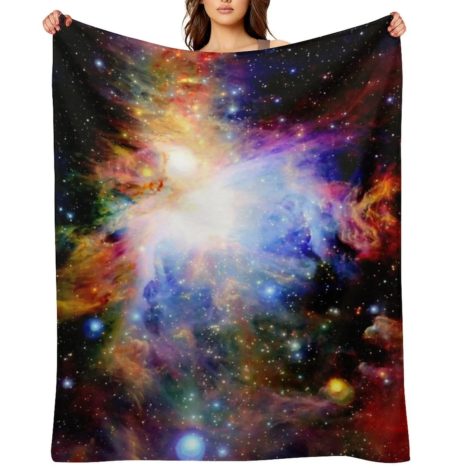 

Galaxy Dark & Colorful Orion Nebula Throw Blanket Decorative Sofas Heavy Luxury Throw sofa bed Blankets