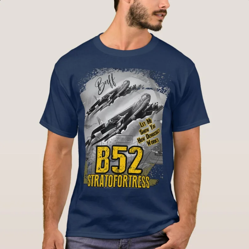 B-52 Stratofortress US Long-range Heavy Bomber T-Shirt 100% Cotton O-Neck Summer Short Sleeve Casual Mens T-shirt Size S-3XL