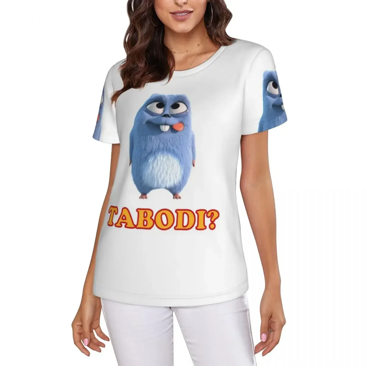 Grizzy And The Lemmings Funny Happy Solo Alone Hungry Delicious Cartoon T-Shirt Women Short Sleeve T Shirts Crew Neck Streetwear
