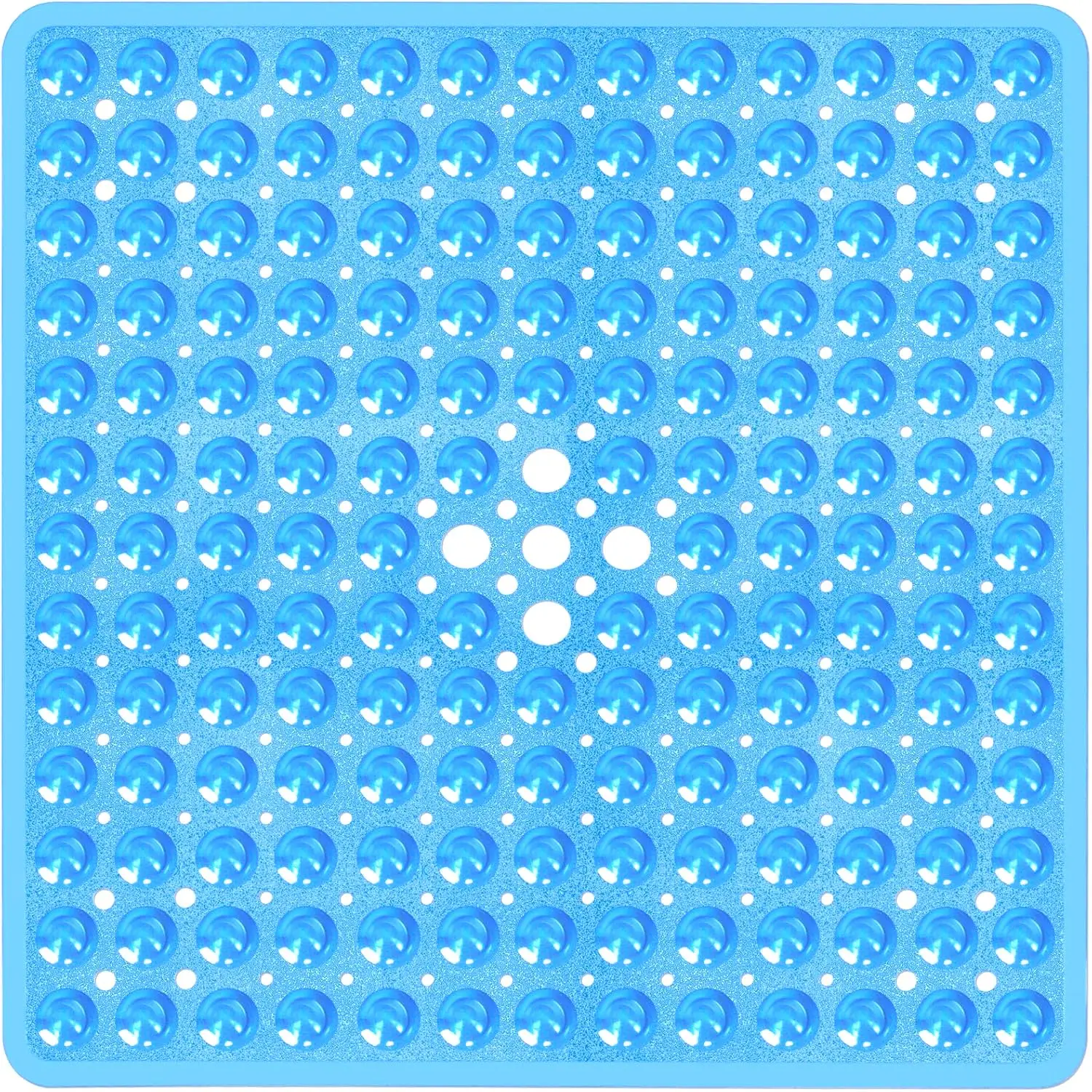 1pc 21x21inch Square Non-Slip Shower Mat – Anti-Slip Shower Mats– Secure Grip for Shower Stall Floors - Bathroom Mat Clear
