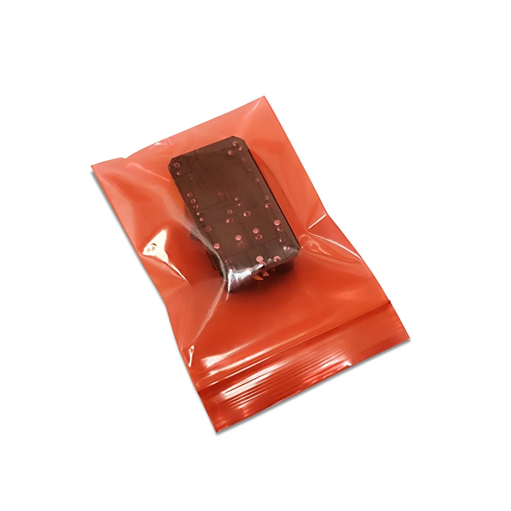 Immagine 3: 200 pezzi rosso ESD schermatura antistatica sacchetto con chiusura a zip PE richiudibile antistatico accessori elettronici pacchetto buste di plastica