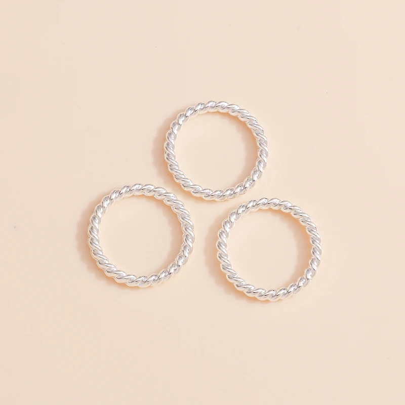Leslie 20 Stück 20mm Metall-Legierung Hohle Runde Kreis-Anhänger für DIY Halskette Armband Ohrringe Handgemachter Schmuck Basteln – Detail 3